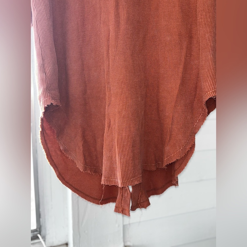 Rust Button-Up Oversized Long Shirt and Pants Set - Picture 8 of 13